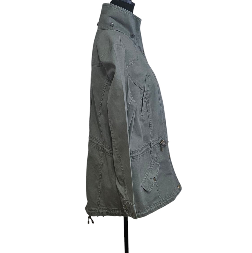 STYLE & CO Women's Army Green Utility Jacket with Removal Hood LP - Picture 5 of 7